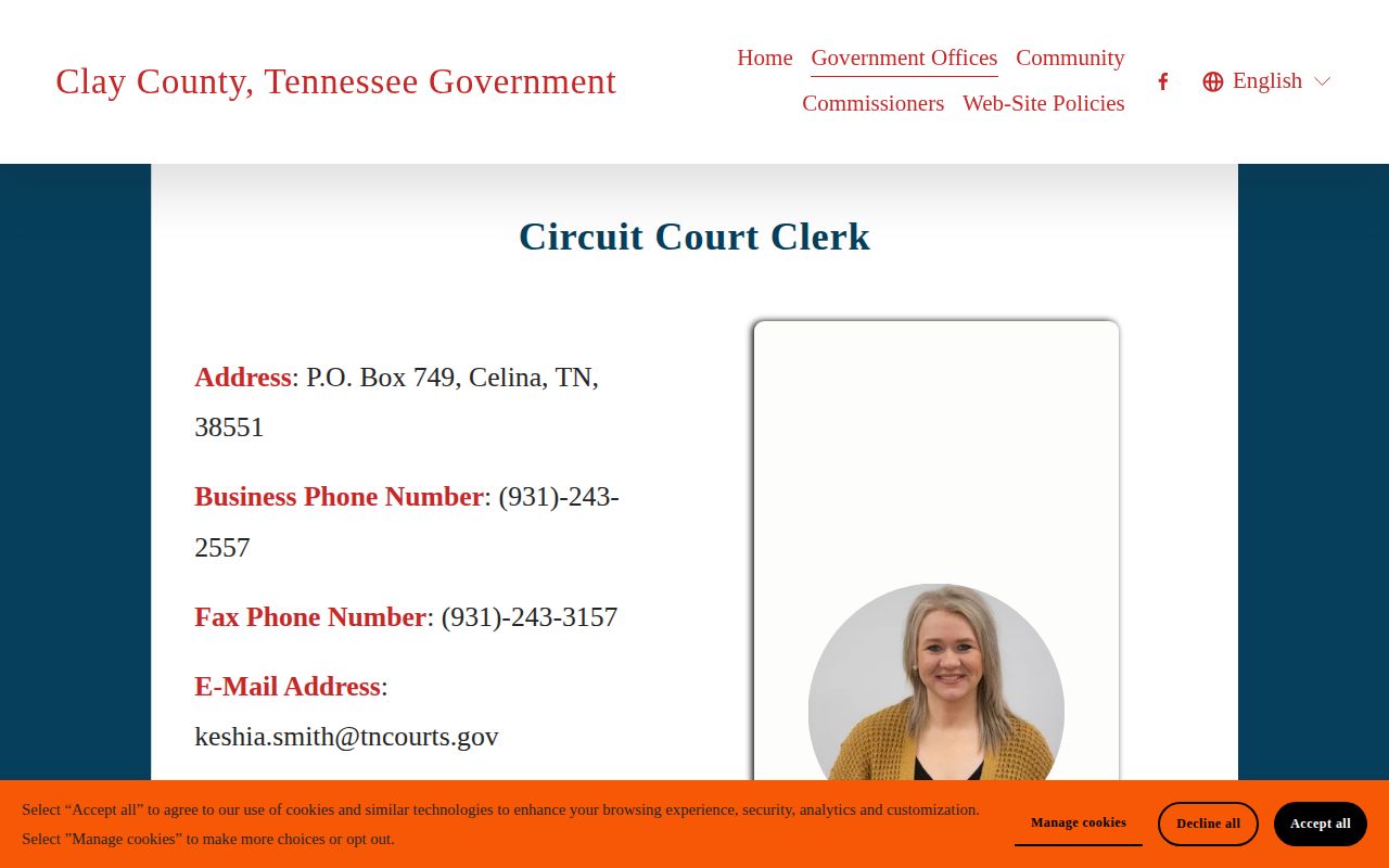 Clay County Circuit Court Clerk official contact page